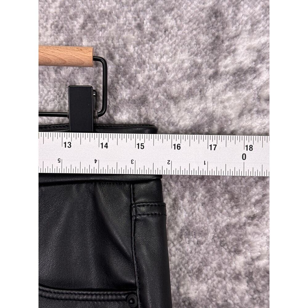 Good American Pants 8 / 29 Womens Good Icon Straight Vegan Leather Cutout Black - Picture 3 of 7